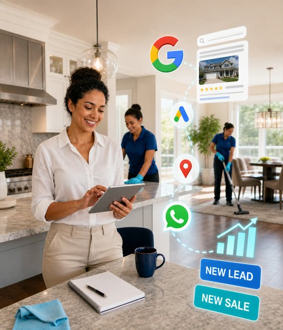 Marketing digital gerando leads e vendas para house cleaning