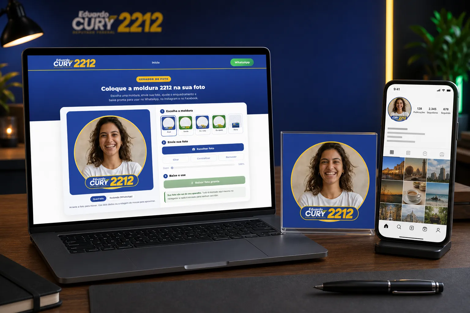 Gerador de foto de perfil com moldura 2212 para apoiadores